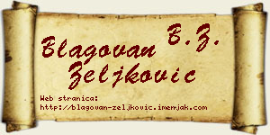 Blagovan Zeljković vizit kartica